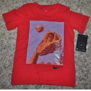 Boys Nike Baseball Glove Shirt 4 Red Short Sleeve Crew Athletic Tee